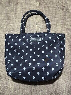 Betsey Johnson Skull Insulated Lunch Box Tote Bag Black White Logo